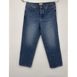 NWT Madewell Women’s Low-Slung Straight Jeans Med Wash Button Fly SZ 29